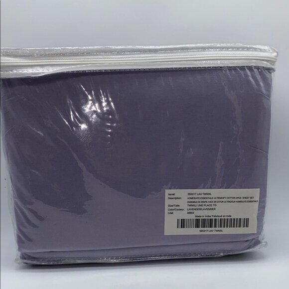 Home Suite Essentials UltraSoft Cotton Twin XL 3 Piece Sheet Set Lavender - Picture 8 of 8